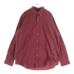 POLO RALPH LAUREN (ポロラルフローレン) 長袖チェックシャツ ボタンダウン 胸ロゴ刺繍 レッド/イエロー