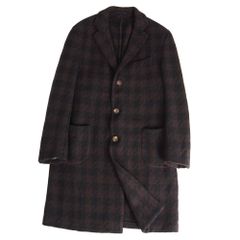 LARDINI チェスターコート 千鳥格子柄 ブラウン50ラルディーニウール