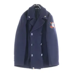 A BATHING APE (アベイシングエイプ) ウール 袖ワッペン Pコート ネイビーのサムネイル