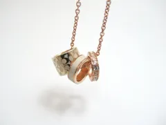 美品　COACH　コーチ　シグネチャーリング　ネックレス　ピンクゴールド　3連　トリプル　ラインストーン　ジルコニア