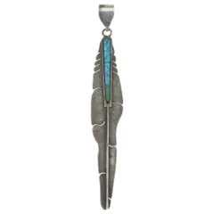 INDIAN JEWELRY (インディアンジュエリー) Michael Kirk マイケルカーク イスレタ族 ペンダントトップ ブルー/シルバーのサムネイル