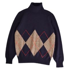 美品 クリスチャンディオール Christian Dior ニット 2019 セーター 長袖 Bee刺繍 ウール カシミヤ 36(S) ネイビー Dior - ディオール Dior BEE刺繍 タートルネック ニット 衣料品