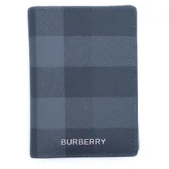 BURBERRY (バーバリー) ロゴプレート チェック総柄 レザー カードケース 二つ折り 長財布 ブラック 8057606
