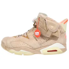 NIKE (ナイキ) ×TRAVIS SCOTT AIR JORDAN 6 RETRO SP BRITISH KAHKI DH0690-200 トラヴィススコット エアジョーダン6 レトロ ハイカットスニーカー ベージュ US8.5/26.5cm