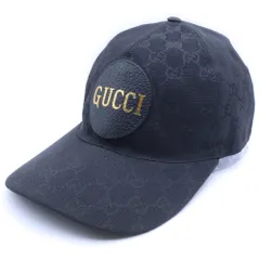 GUCCI (グッチ) GGキャンバス GGロゴ ベースボールキャップ 帽子 ブラック 576253