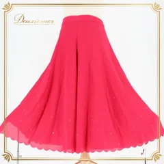 社交ダンス 衣装 スタンダード スカート レッスンウェア レディース マゼンタ ピンク系 ラインストーン 無地 シンプル フォーマル 練習着 カラフル おしゃれ おすすめ 高品質 ダンス衣装 イベント用 伸縮性 練習用 レディースファッション