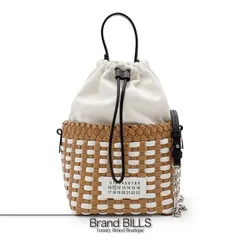 美品 Maison Margiela メゾンマルジェラ 5AC バケットバッグ 2wayバッグ ハンドバッグ S61WG0105 レザー ブラウン レディース