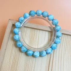 天然石★【90Aドミニカ共和国産のラリマー】★ブレスレット 天然石 9.8-10.3mm ZB10347