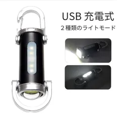 LED ライト 小型 トーチライト USB 充電式 ミニ ランタン 懐中電灯 カラビナ 携帯 照明 アウトドア キャンプ