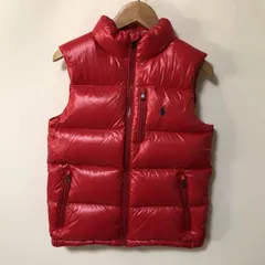 BM142　美品　POLO　ラルフローレン　レッド　ダウンベスト　8　140cm