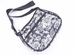 Lesportsac レスポートサック 花柄 ショルダー バッグ 白ｘ黒 ■■ レディース