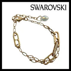 Y【SWAROVSKI】チェーン ブレスレット ゴールド/金カラー クリスタル ラインストーン スワロフスキー (63262TS3a⑤)