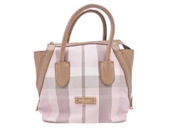 BLUE LABEL CRESTBRIDGE ブルーレーベル クレストブリッジ チェック ハンド バッグ ライトピンクｘベージュ ■■ レディース