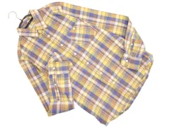 nano universe ナノユニバース チェック シャツ sizeS/黄 ■◇ メンズ