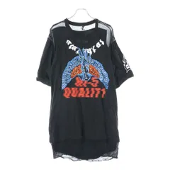 DIESEL (ディーゼル) フロント プリント 袖切り替え ワンピース ブラック レディース