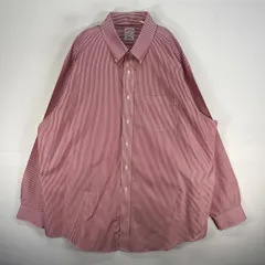 古着 ブルックスブラザーズ Brooks Brothers 長袖シャツ ボタンダウン 胸ポケ 346 XL  レッド系 ストライプ メンズ
