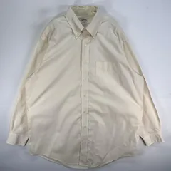 古着 ブルックスブラザーズ Brooks Brothers 長袖シャツ 346 ボタンダウン 胸ポケ L  イエロー系 無地 メンズ
