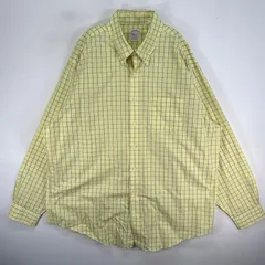 古着 ブルックスブラザーズ Brooks Brothers 長袖シャツ チェック 胸ポケ ボタンダウン XL  イエロー系 マルチカラー メンズ