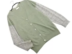 BEAUTY & YOUTH ビューティ&ユース ユナイテッドアローズ リネン100% Vネック 切替 カーディガン sizeS/カーキ ■◇ メンズ