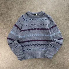 英国製 80s Vintage eskimo KNITWEAR Nordic Sweater エスキモーニットウェア ノルディックセーター ニット クルーネック ウール ヴィンテージ ビンテージのサムネイル