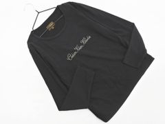 Calvin Klein カルバンクライン ロゴ刺繍 カットソー sizeM/黒 ■◇ レディース