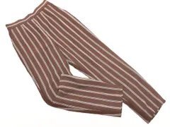 B:MING BEAMS ビームス リネン混 ストライプ テーパード パンツ sizeS/ブラウン ■◇ レディース