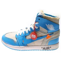 NIKE (ナイキ) ×OFF-WHITE AIR JORDAN 1 POWDER BLUE UNC AQ0818-148 オフホワイト エアジョーダン1 パウダーブルー ハイカットスニーカー US7.5/25.5cm ホワイト/ブルーのサムネイル