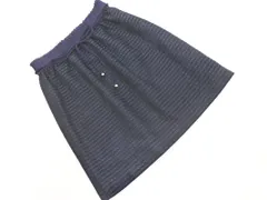 新品 NATURAL BEAUTY BASIC ナチュラルビューティーベーシック ツイード ラメ Aライン 台形 スカート sizeM/紺 ■◇ レディース