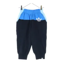 adidas (アディダス) スウェット クウォーターパンツ ブルー/ブラック S27492