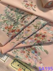 加賀友禅 松島由美 落款入 「水に映える」 袋帯 銀通し 正絹 加賀友禅 松島由美 落款入 「水に映える」 袋帯 銀通し 正絹