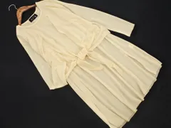 MARY QUANT マリークワント リネン混 シアー 前結びカーディガン 半袖ワンピース セットアップ ライトイエロー ■◇ レディース