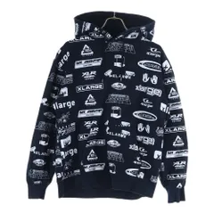 X-LARGE (エクストララージ) 総柄ロゴ プルオーバー スウェット パーカー 01193225 ブラック