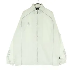 美品 DESCENTE デサント ロゴプリント 長袖 ジップアップ ウインドブレーカー L ホワイト メンズ 古着のサムネイル