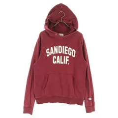 Champion チャンピオン カレッジプリント 長袖 スウェットパーカー M レッド メンズ 古着