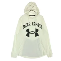UNDER ARMOUR アンダーアーマー ロゴプリント 長袖 スウェットパーカー XL アイボリー メンズ 古着