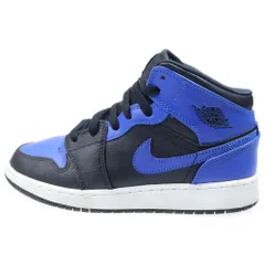 NIKE (ナイキ) GS Air Jordan 1 Mid Hyper Royal エアジョーダン1 ミッド ハイパーロイヤル ローカットスニーカー ブルー 554725-077