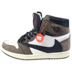 NIKE (ナイキ) ×TRAVIS SCOTT AIR JORDAN 1 RETRO HIGH OG TS SP CD4487-100 トラヴィススコット エアジョーダン1 ハイカットスニーカー ブラウン/ホワイト US9/27cm