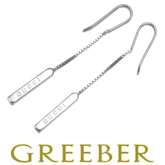 グッチ ピアス ラリアット ロゴ バー K18WG #185956