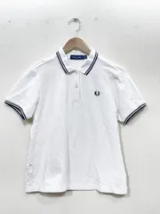 FRED PERRY フレッドペリー ライン ポロシャツ sizeL/白 ■◆レディース