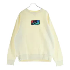 NIKE (ナイキ) ロゴ刺繍 ロゴクルーネック ロゴプリントスウェットトレーナー 裏起毛 ベージュ