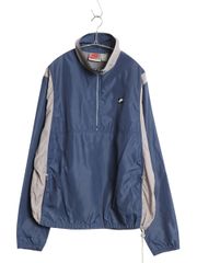 90s NIKE 銀タグ ハーフジップ ナイロンジャケット ブルー ブラック