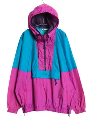 【お得なクーポン配布中!】  90s コロンビア ナイロン アノラック パーカー ジャケット レディース XL オールド ハーフジップ プルオーバー マンパ ウィンドブレーカー