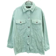 ZARA ザラ コーデュロイジャケット M グリーン系 レディース 古着