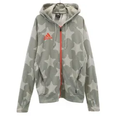 adidas アディダス 星柄 長袖 ジップパーカー L グレー系 メンズ 古着