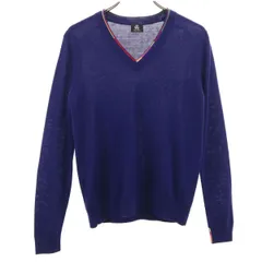 PS Paul Smith ピーエスポールスミス 長袖 Vネック ニット M 青紫 レディース 古着のサムネイル
