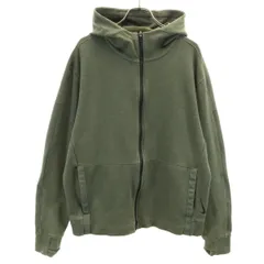 NIKE ナイキ 長袖 スウェット ジップパーカー M カーキ DRI-FIT メンズ 古着