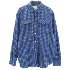 G-STAR RAW ジースターロウ チェック 長袖 シャツ L ブルー系 メンズ 古着