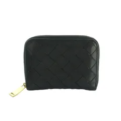 ボッテガヴェネタ BOTTEGA VENETA イントレチャート コインケース 小銭入れ ラウンドファスナー レザー 黒 ブラック 600874 /MI ■OS ■OH