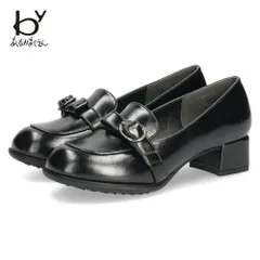 【ブラック】ｂｙ あしながおじさん おでこモカパンプス レディース ローファー パンプス 710623 靴 ローカット モカシューズ 太ヒール クッション 歩きやすい