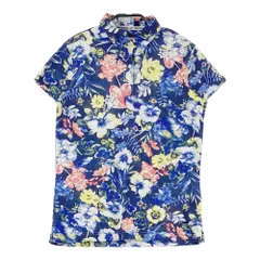 サイズ：0 MASTER BUNNY EDITION マスターバニーエディション  半袖ポロシャツ ロゴ刺繍 花柄 ネイビー系 [240101635111] ゴルフウェア レディース ストスト